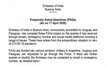 Update on COVID-19 - FAQs Assistance To Stranded Indians  (as on 17 April)